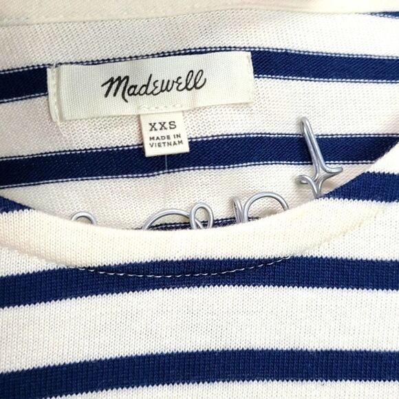 Madewell‎ Striped Midi 3/4 Sleeve Dress XXS - Picture 8 of 8